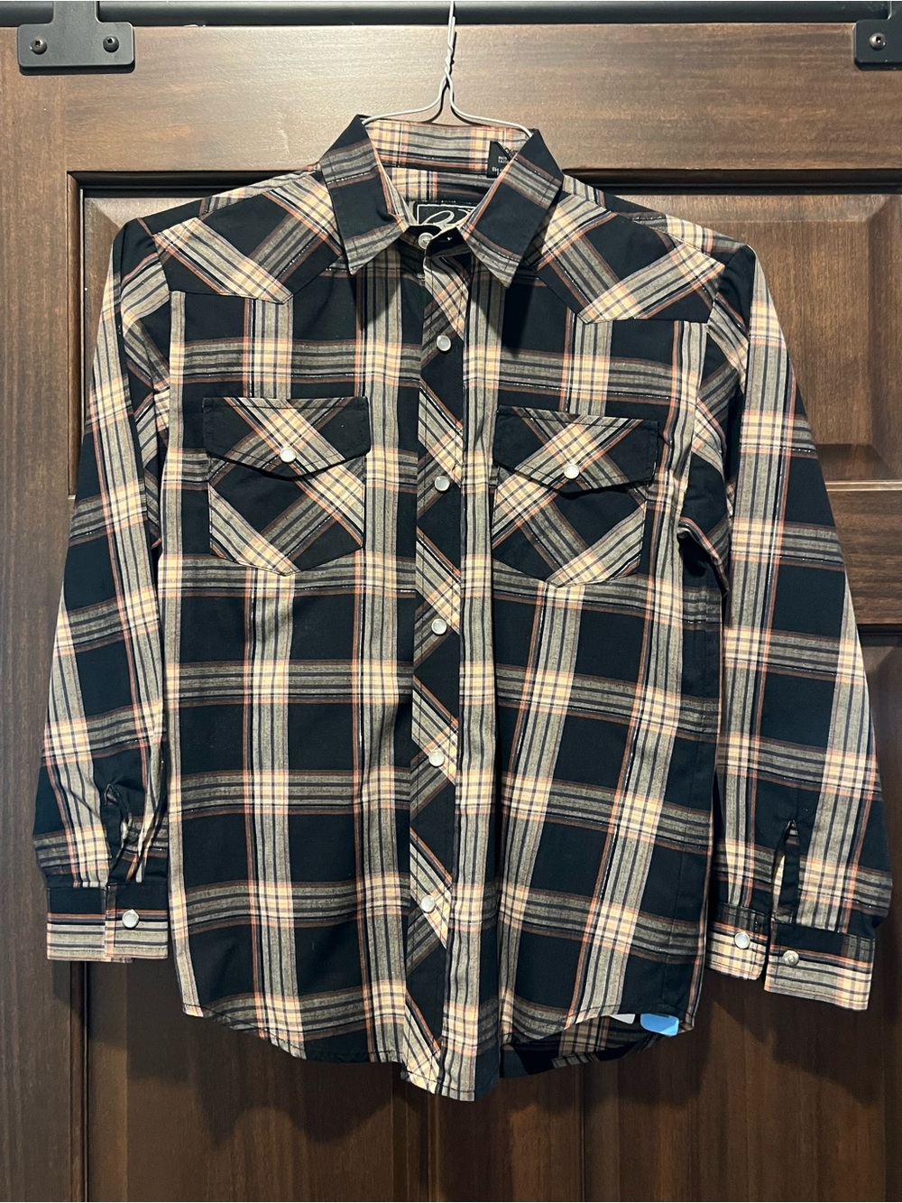 Roper pearl snap western shirt- boys Large